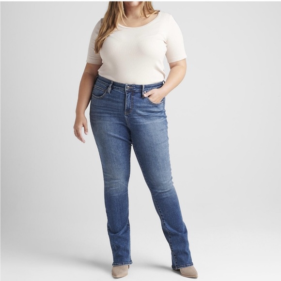JAG Eloise Boot Mid Rise Bootcut Jeans Blue Plus Size 18W, 32" Inseam 18W/32 - Picture 1 of 7